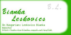 bianka leskovics business card